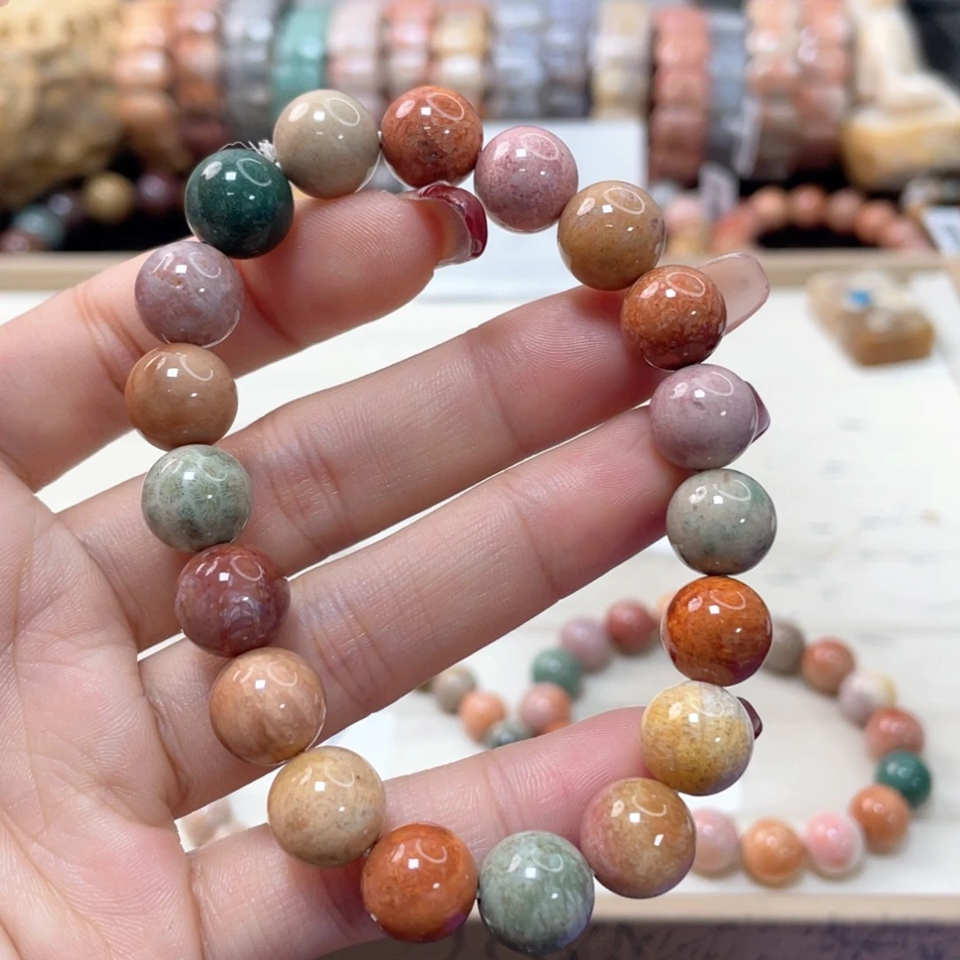 硅化珊瑚（珊瑚玉）手链未镶嵌月**链901