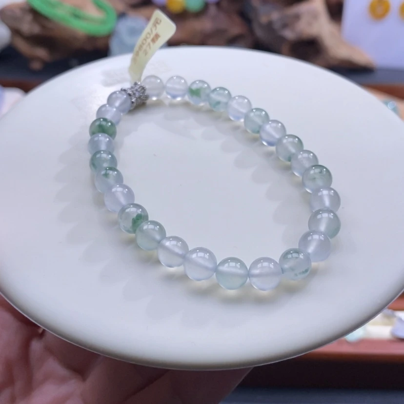 【闪购商品】未镶嵌手串翡翠高冰飘花手串卡6+