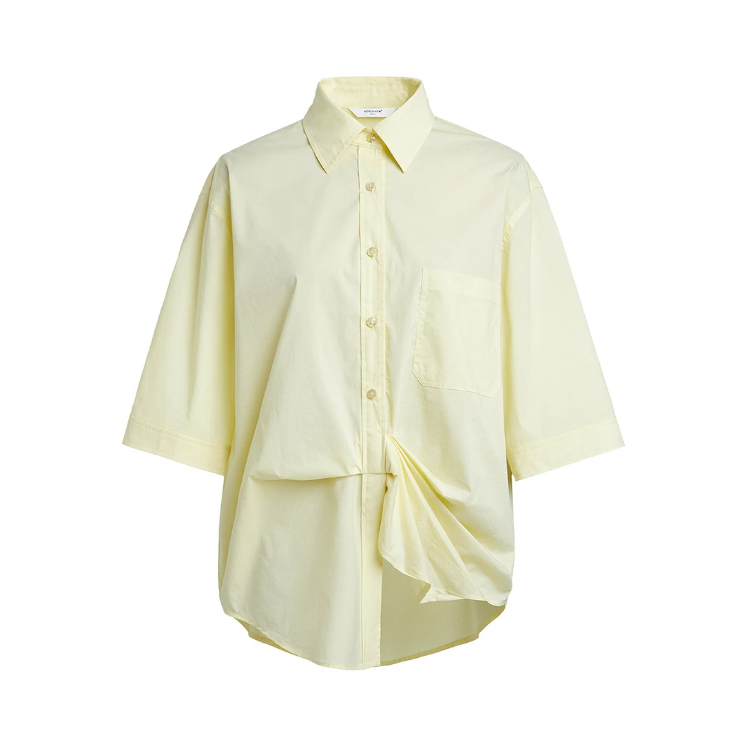 【丽公主专属】红袖压褶单排扣翻领一手长衬衫89424170317