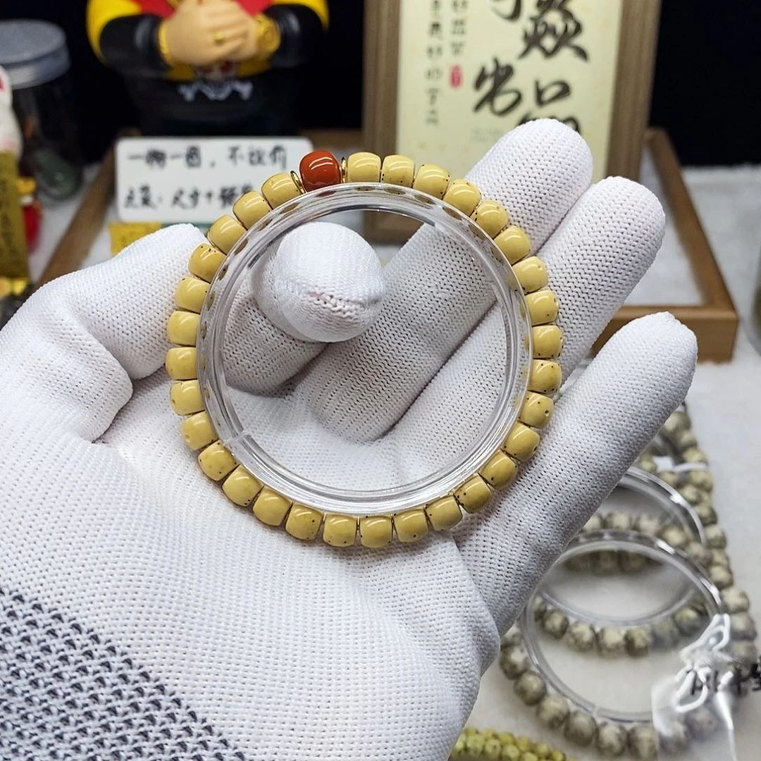 星月菩提手串7x6直切半壁通体大留白（不含金隔片）