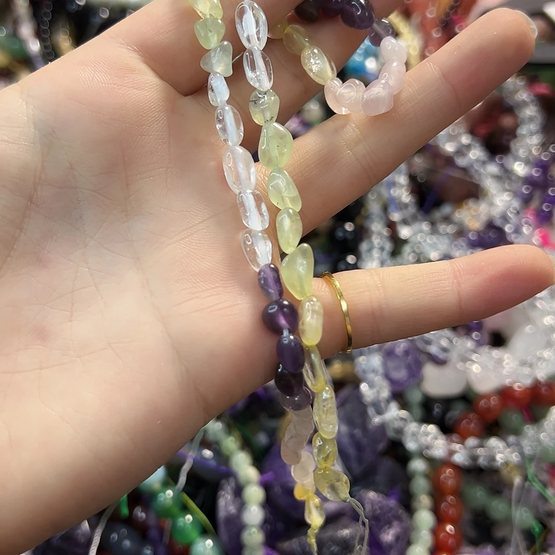 玛瑙/玉髓合金珠宝半成品多宝水晶糖豆。一条