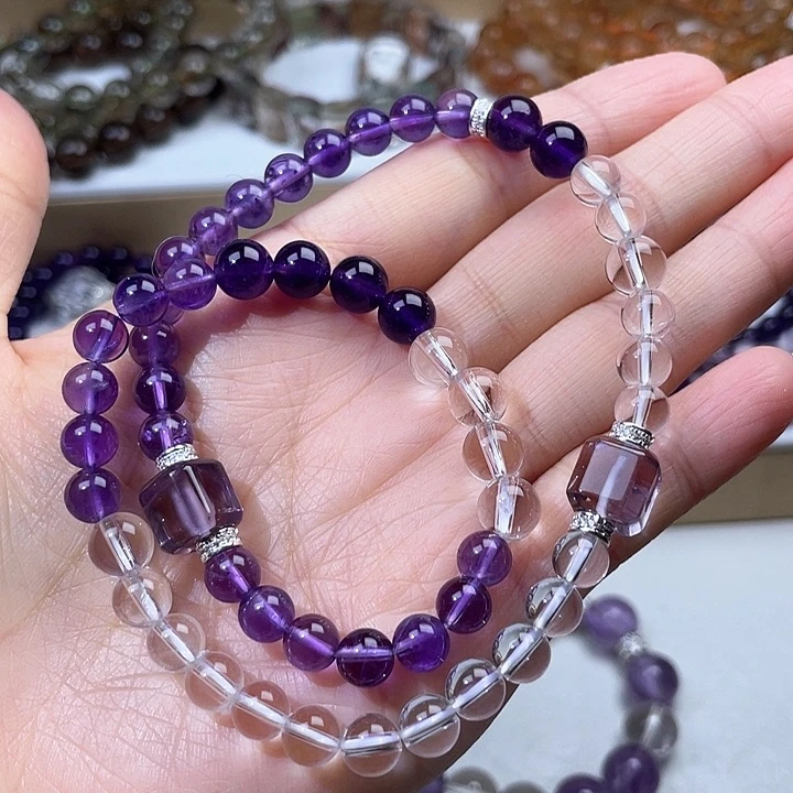 水晶手链未镶嵌手串diy双圈