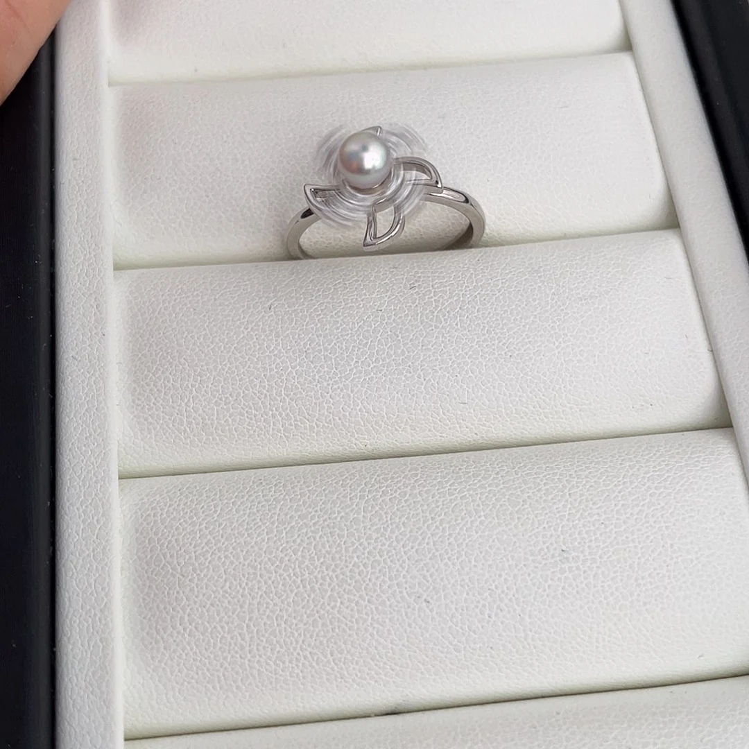 银S925镶嵌戒指海水珍珠