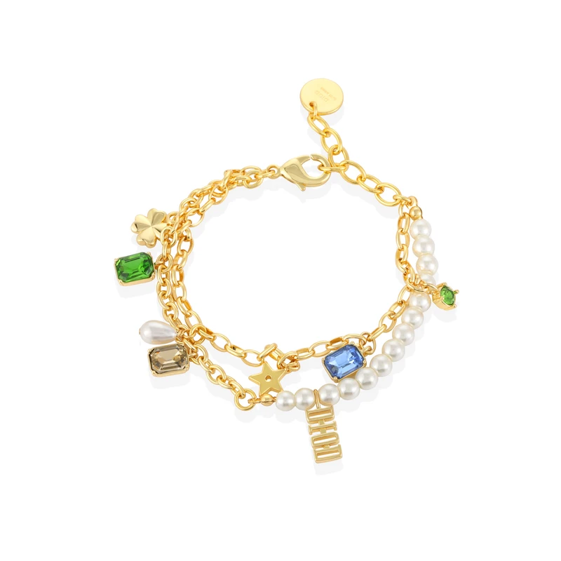 镀k金 CNC精工 轻奢经典时尚设计双层手链 0297