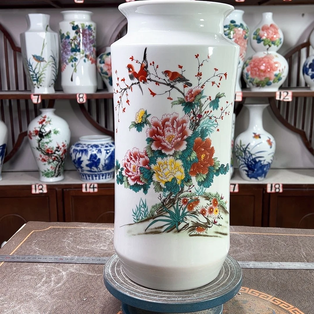 摆件景德镇陶瓷书牡丹