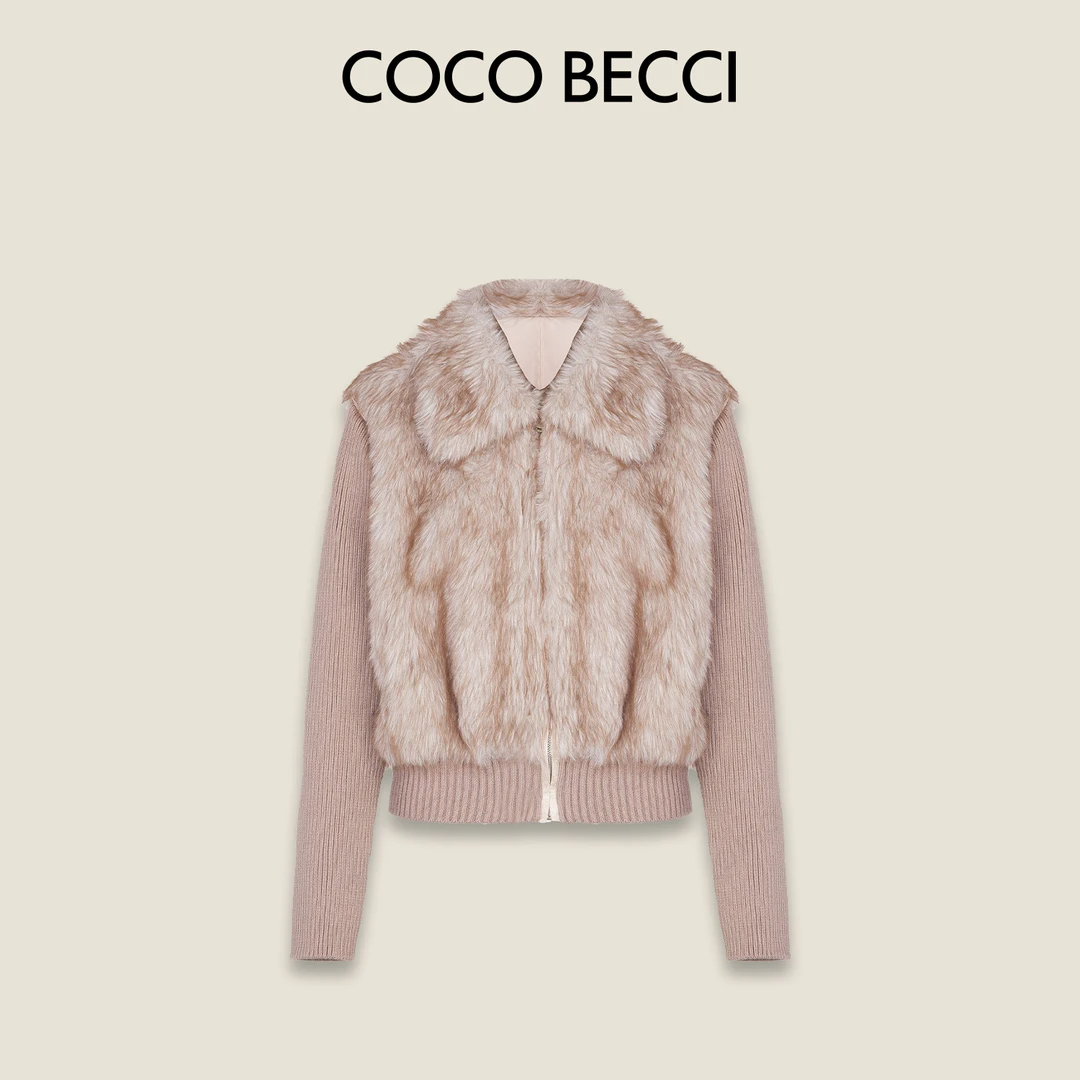 COCO BECCI【悉尼冬日】针织拼接假小香风两件外套CFQMMD100195