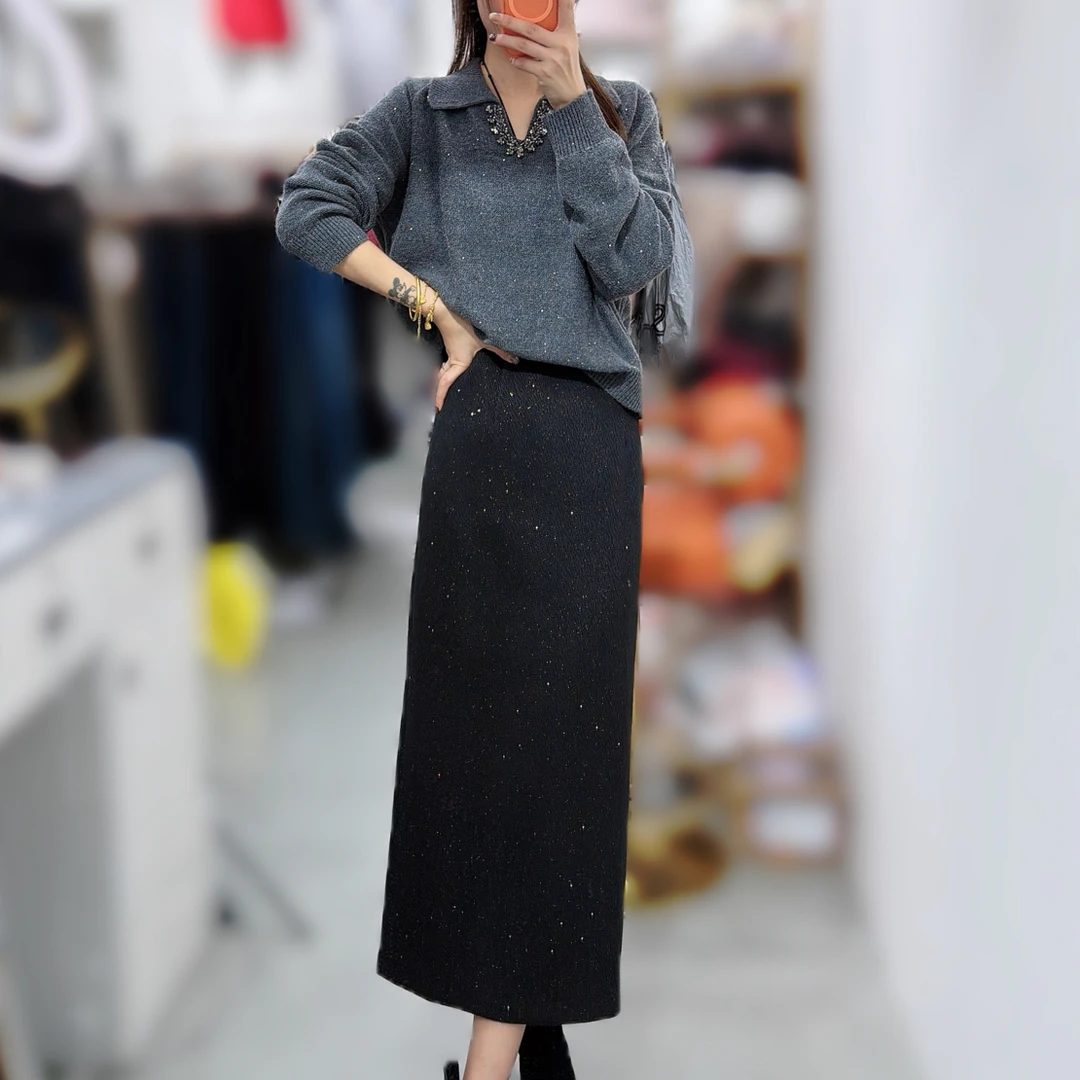 炫彩阁6836【亮晶晶长款气质女人味包裙】