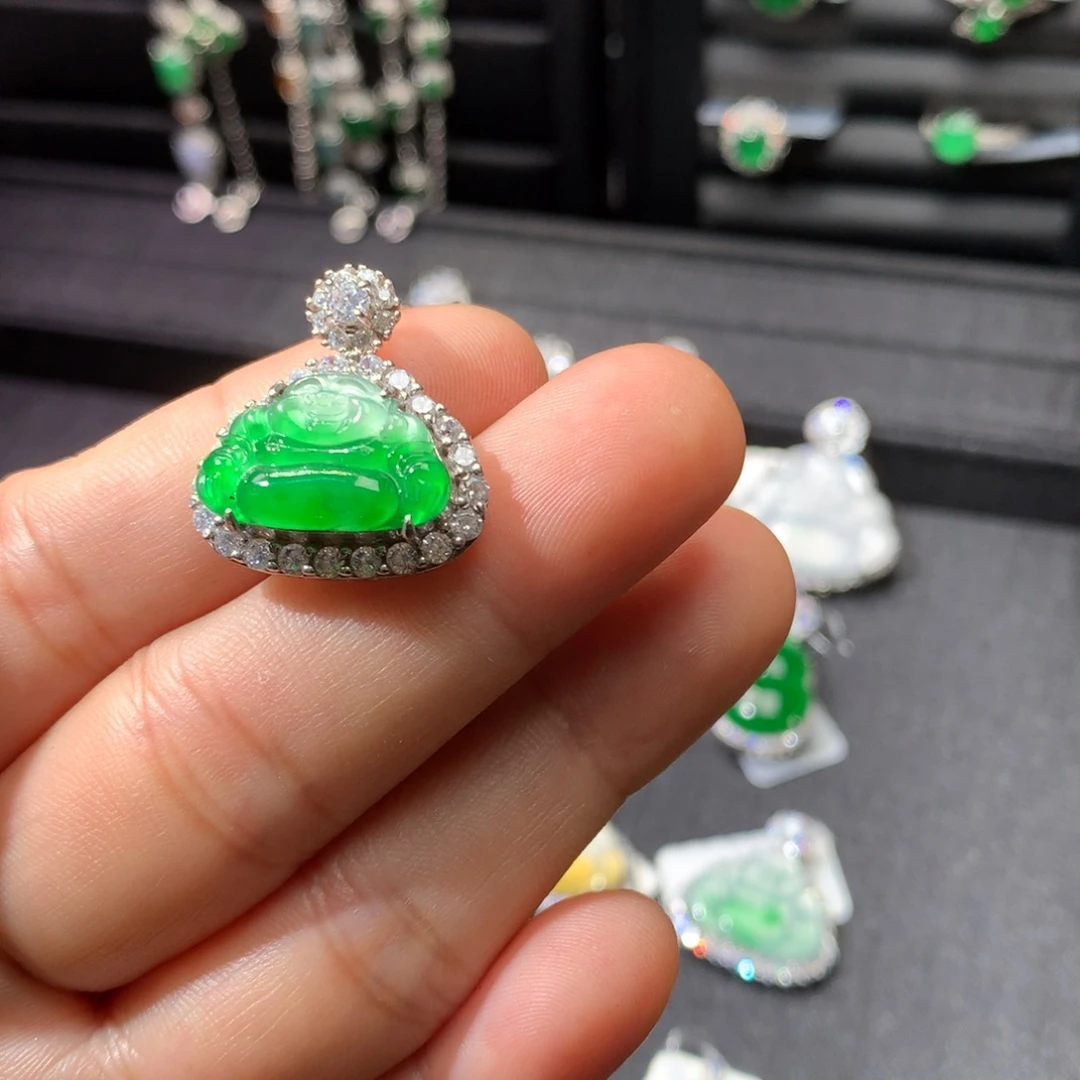 翡翠银S925镶嵌颈饰