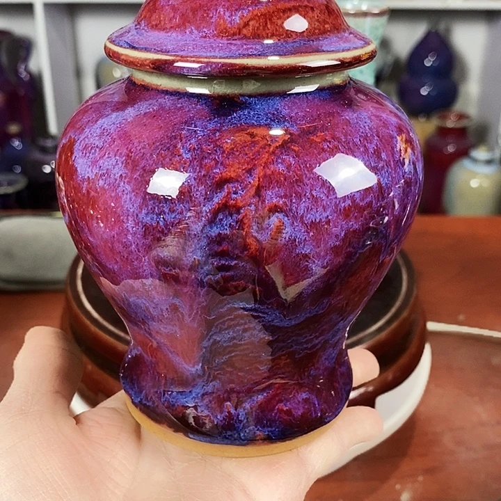 尚峰钧窑作品茶叶罐