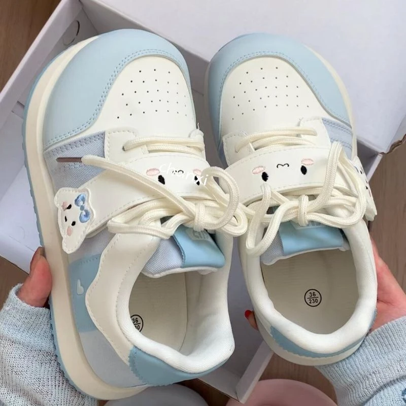 可爱少女心大头小白鞋子女2025初秋新款爆款ins百搭魔术贴学生鞋