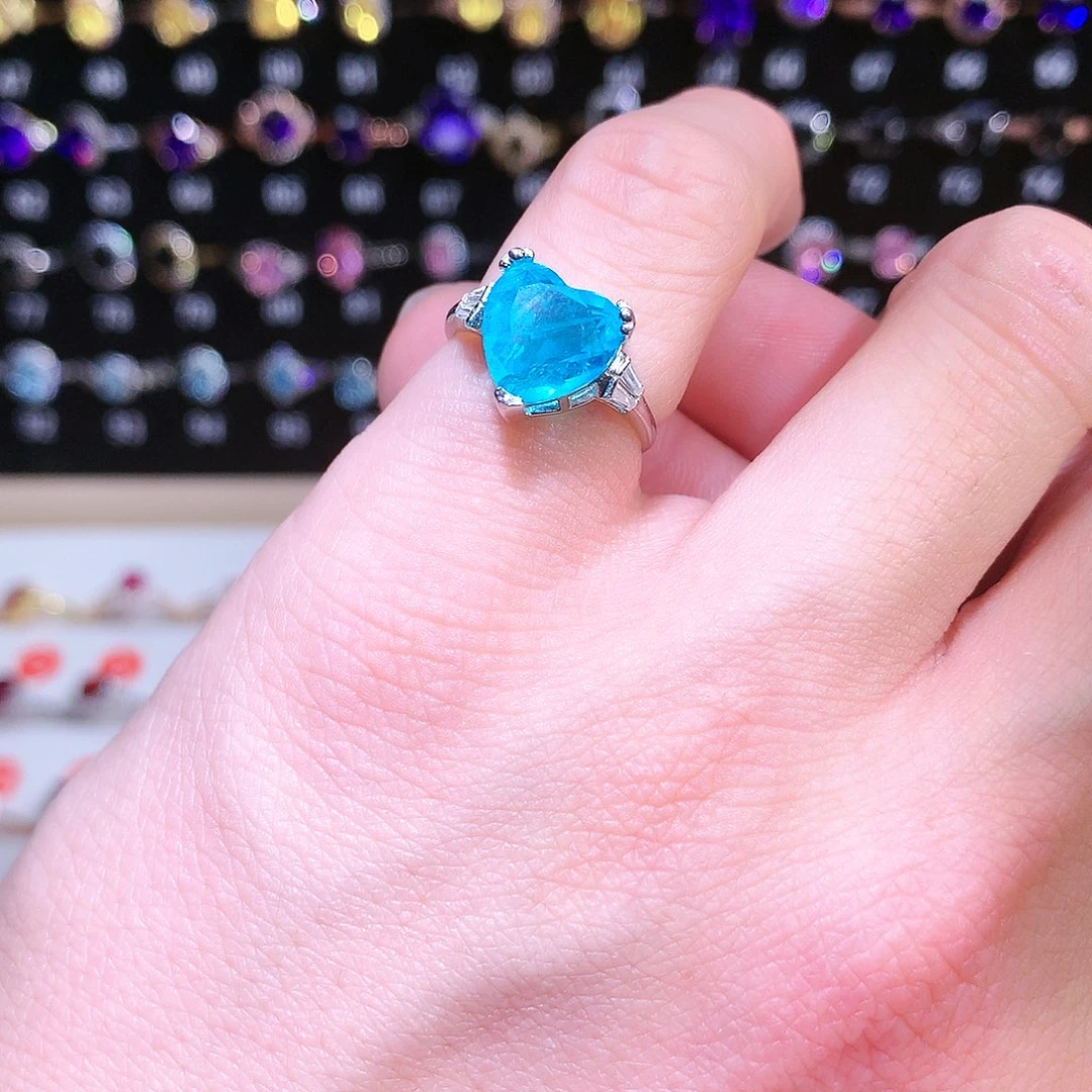 蓝宝石戒指银S925镶嵌