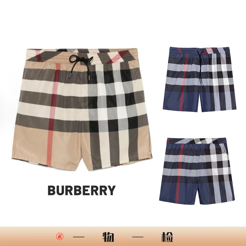 未使用 BURBERRY/博柏利  经典格纹系带口袋短裤8017294