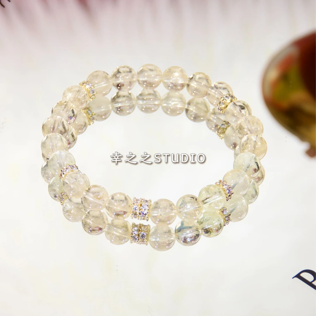 s1696【乐天派】黄阿赛天然水晶手串手链设计款气质多样性发其一