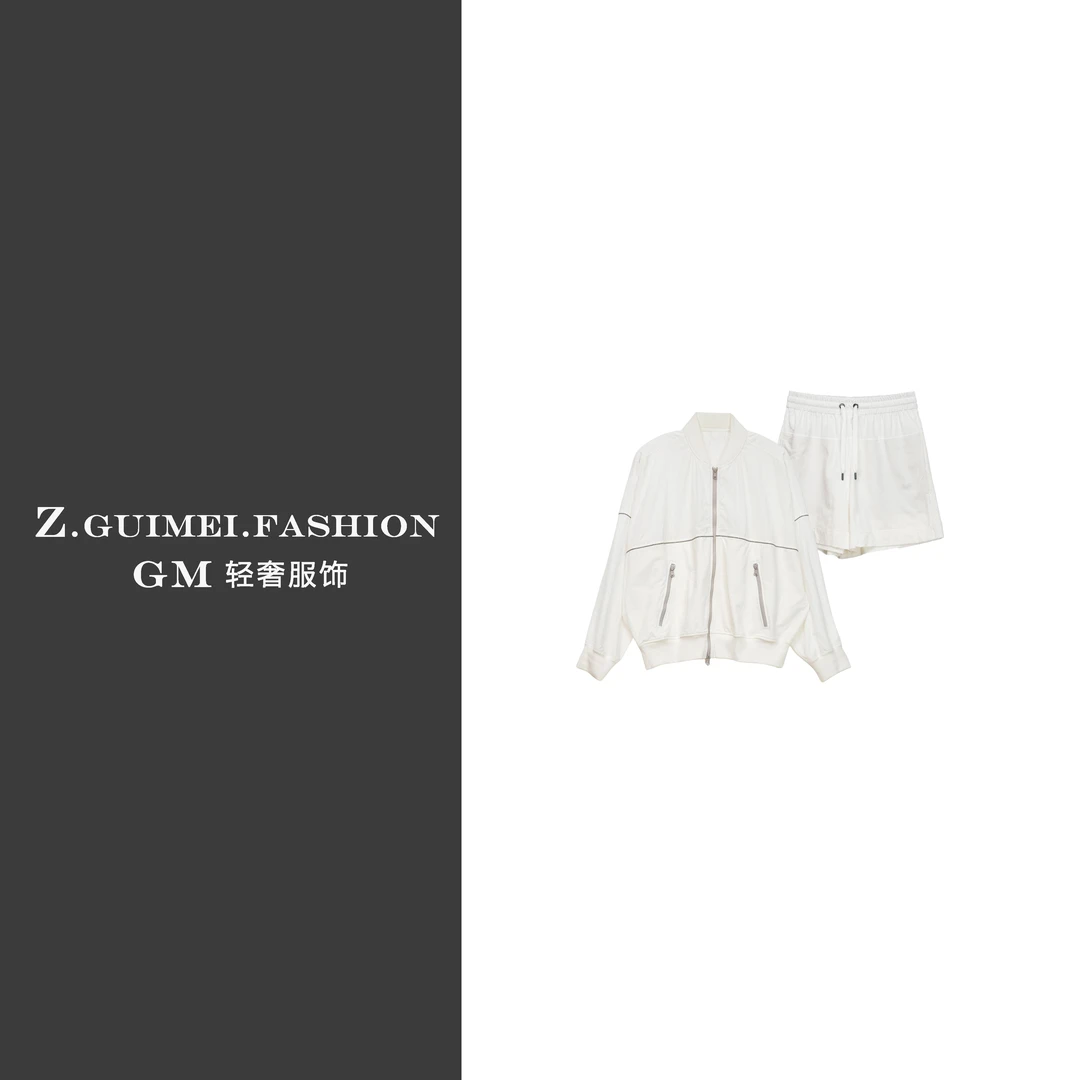 【肆姐高定】时尚休闲立领运动短裤套装XY2842