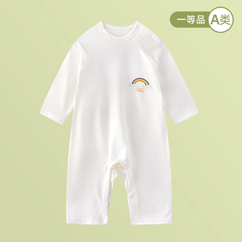 婴儿夏装衣服连体衣莫代尔薄款宝宝新生无骨哈衣春秋夏季男长袖女