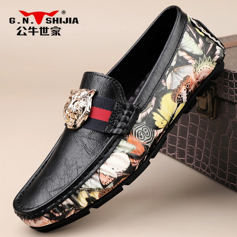 G.N.Shi Jia/公牛世家2025年蛇年秋冬新款豆豆鞋皮鞋男鞋驾车鞋