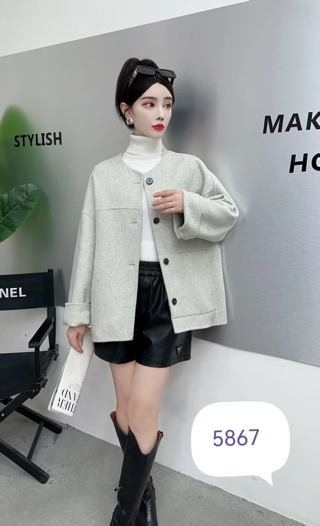 2367 春季新款女士百搭双面 大衣 J319