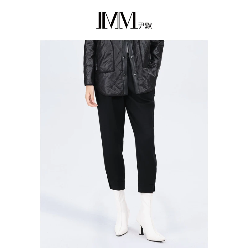 IMM尹默女装冬季优雅含绒小脚裤休闲裤