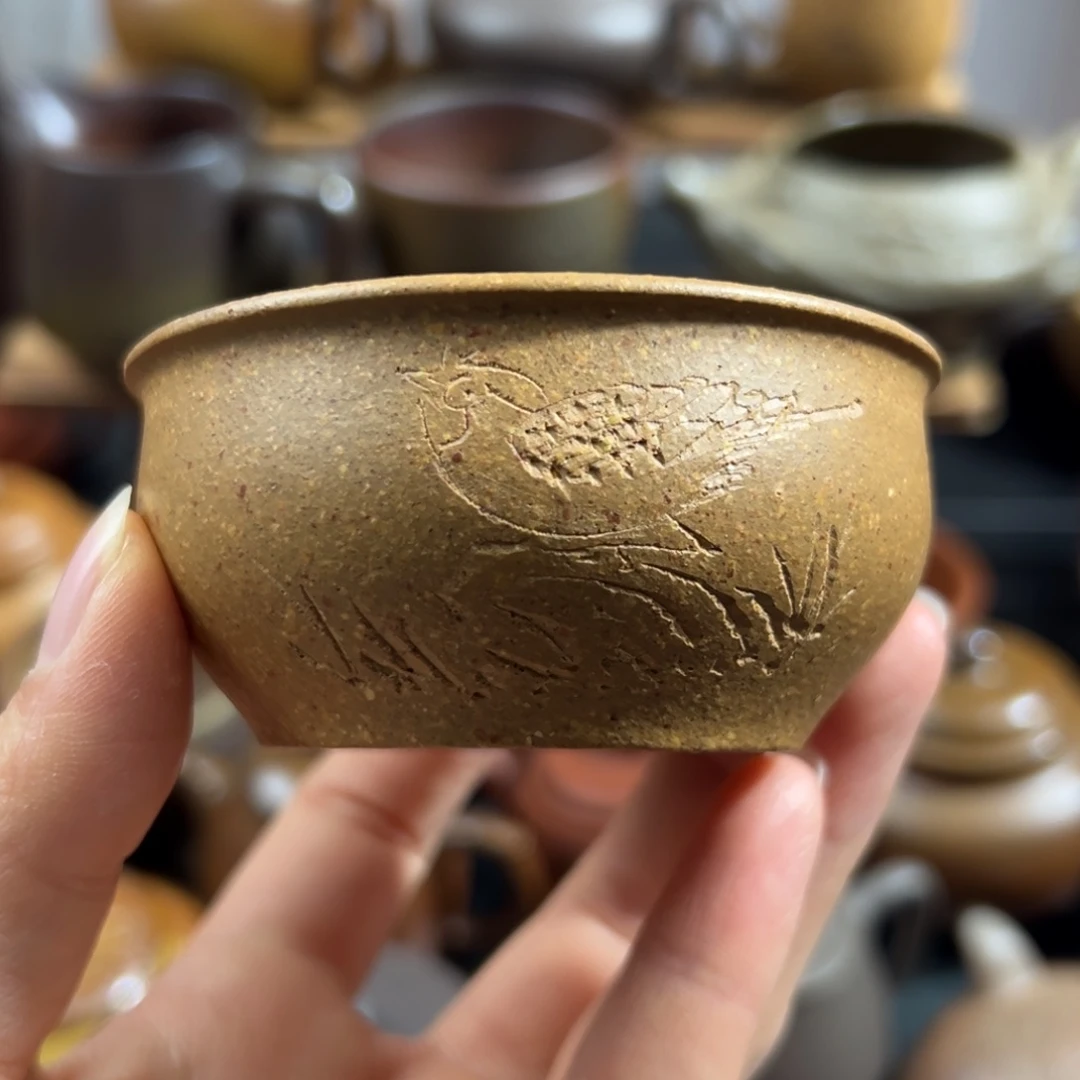 紫砂茶杯老段欢喜