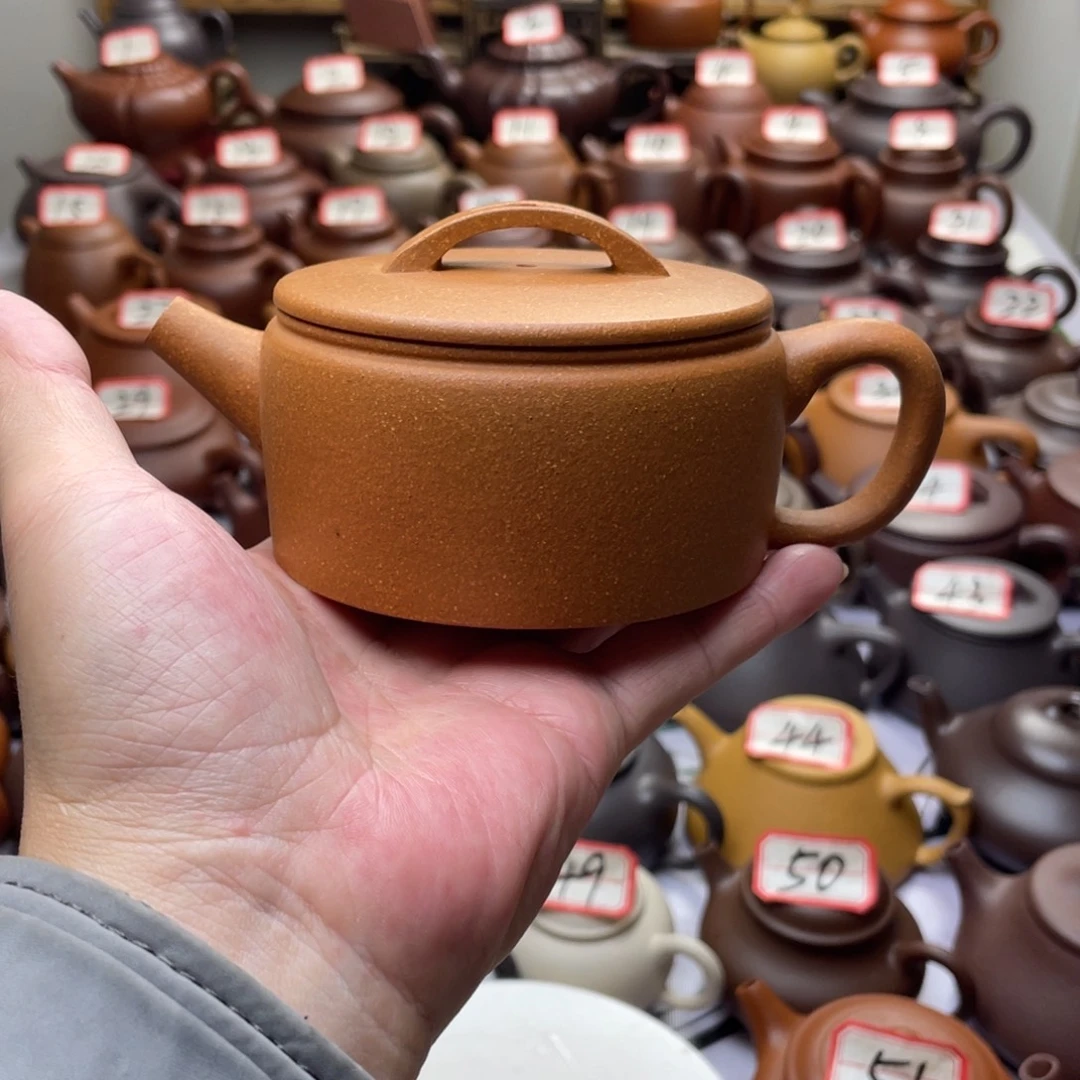 天***鳞紫砂茶壶宜兴紫砂半手工