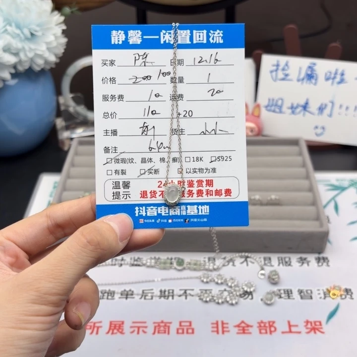 ****可翡翠银S925镶嵌颈饰111