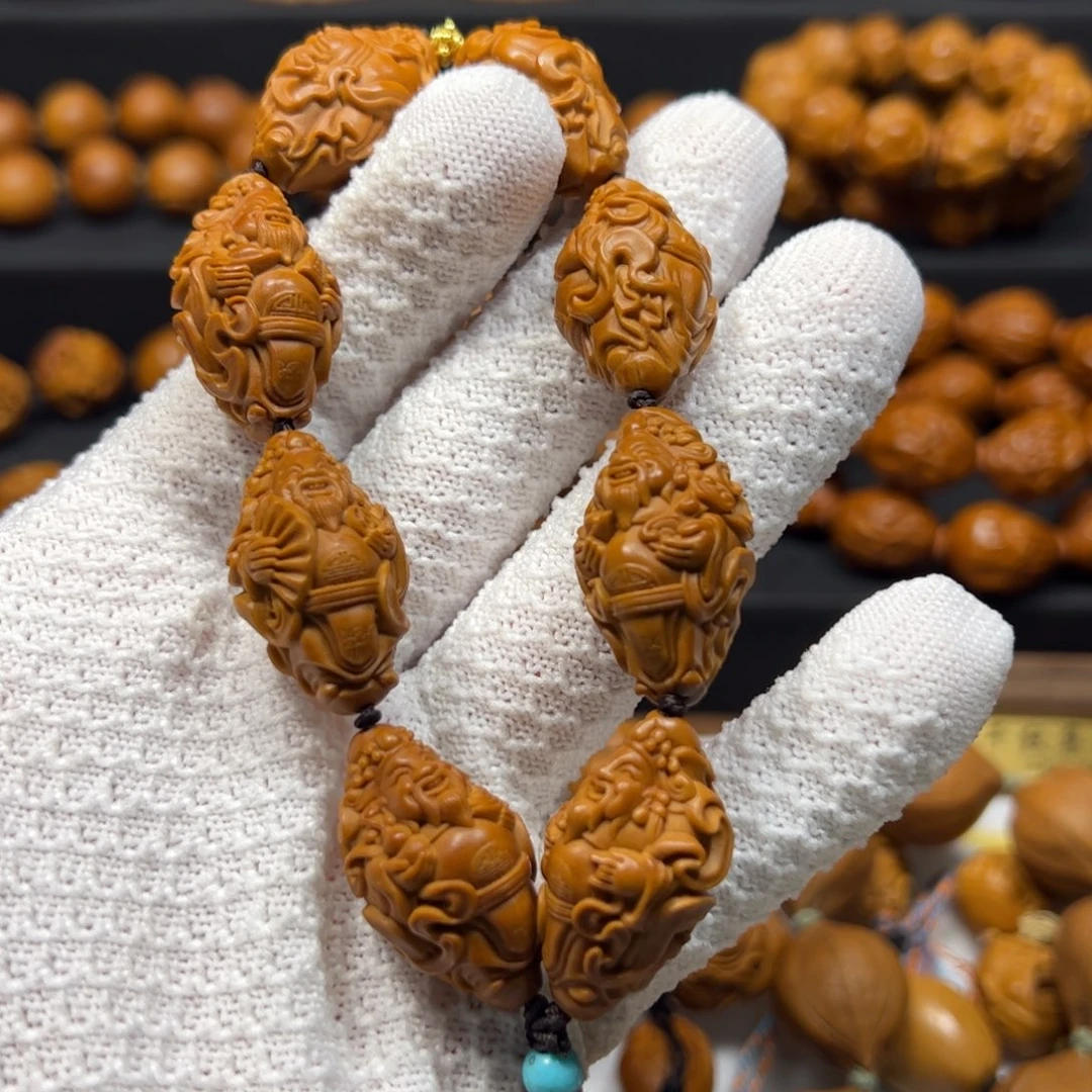 橄榄核手串/手链1.8飘带财神