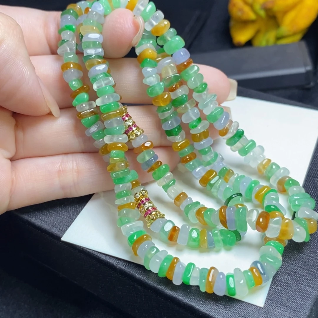 翡翠未镶嵌项链随形多宝手链项链两用款