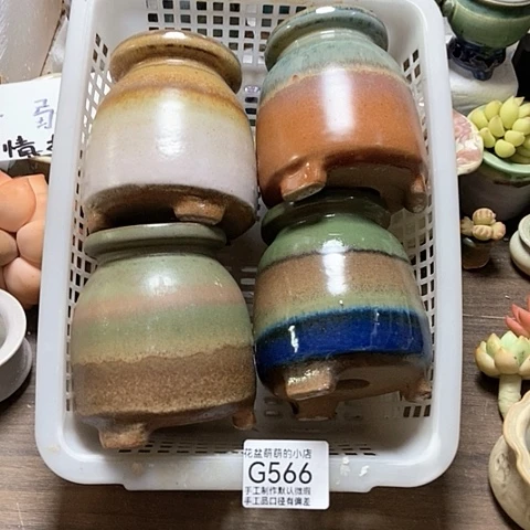 紫砂花盆566微瑕品口径6.5左右