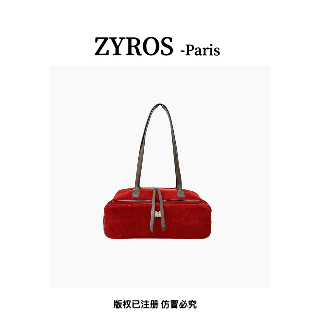 ZYROS/秋冬新款红色高级感百搭简约时尚单肩腋下托特包女Z453