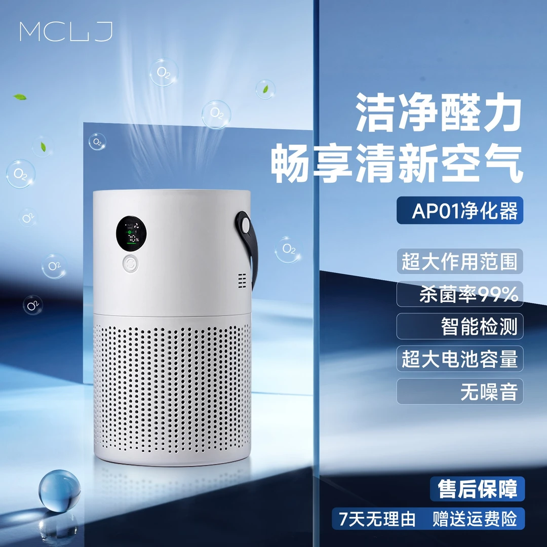 负离子车载居家空气净化器除甲醛烟味宠物毛高效杀菌便捷携带