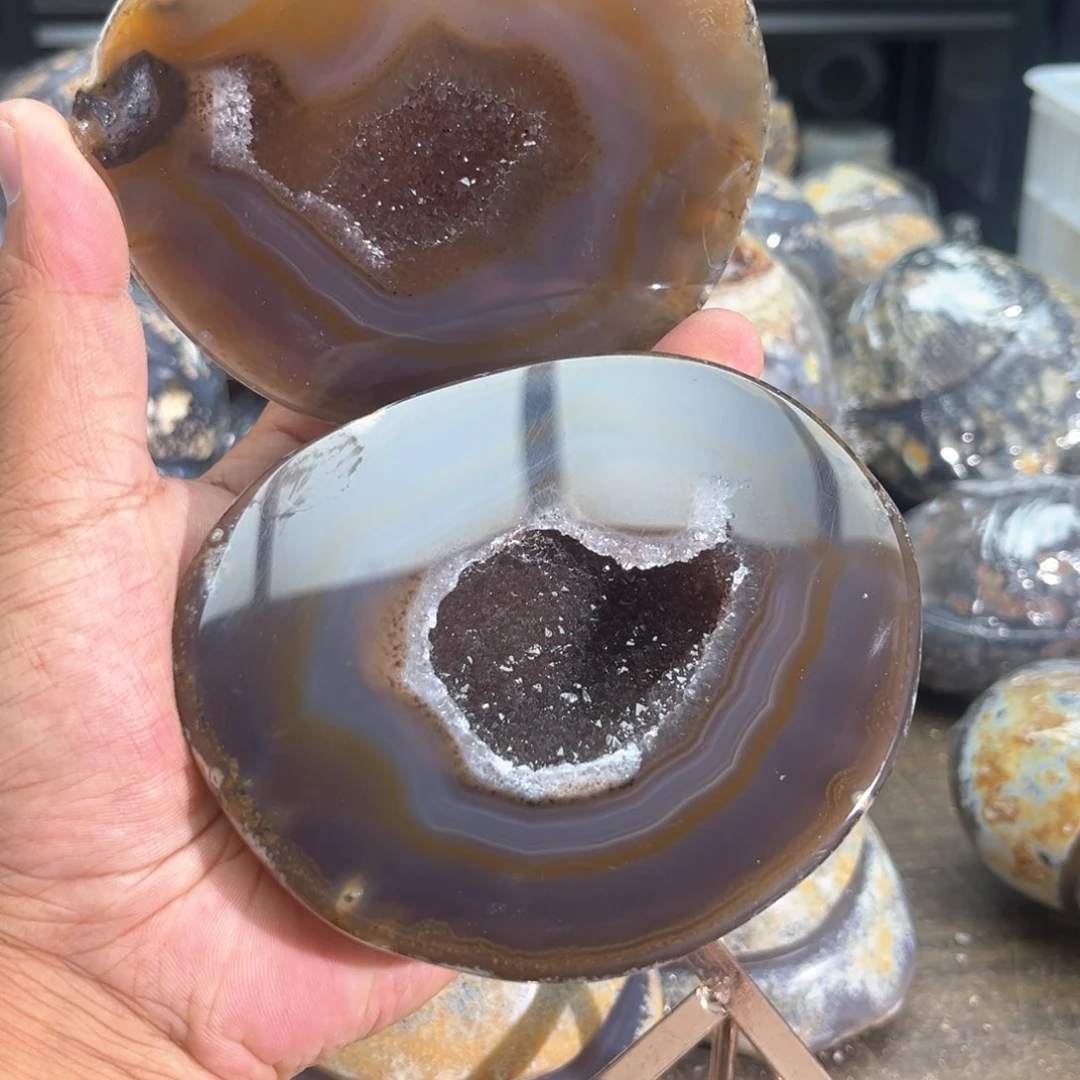 紫晶摆件未镶嵌聚宝盆