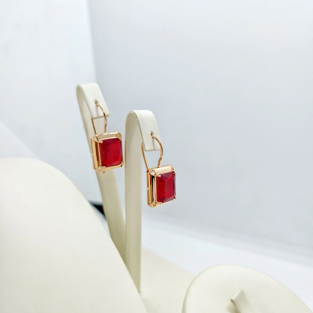 铜合金合成锆石耳饰 民族风妈妈款耳环时尚百搭气质