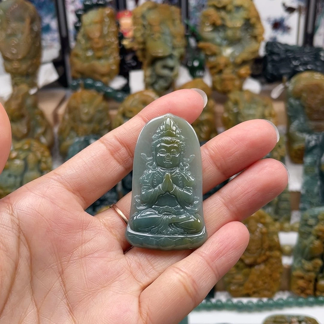 翡翠未镶嵌颈饰天然翡翠a货观音