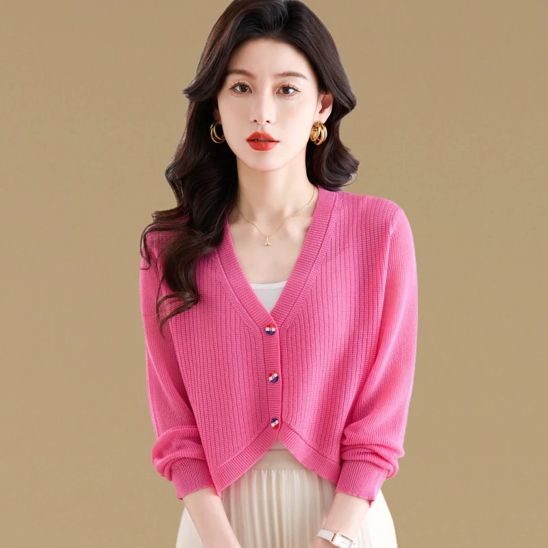 高端镂空冰丝针织开衫女春夏薄款短款外搭披肩防晒衣小个子外套潮