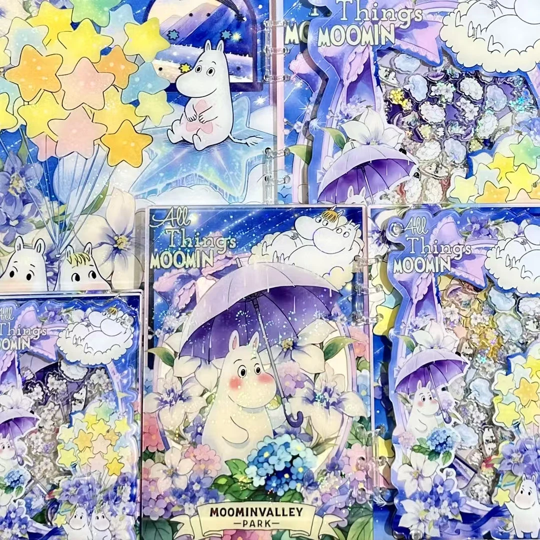 【新款花绘姆明】高定摇摇本套餐活页本手工DIY收纳盒亚克力