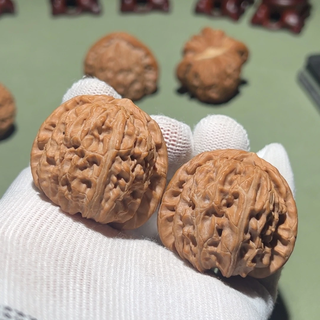 把件文玩核桃40白狮子球白