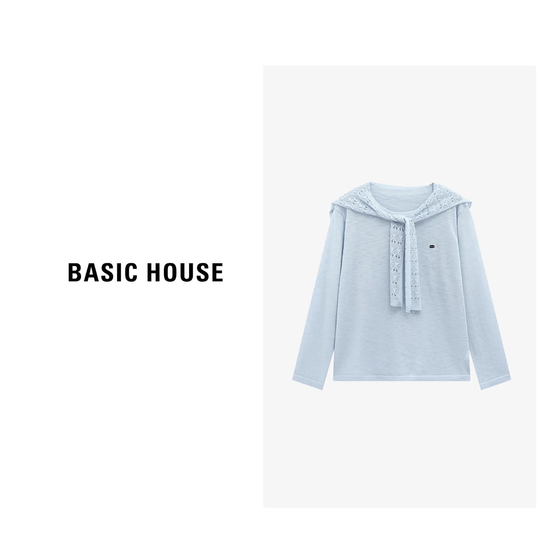 Basic House/百家好秋季新款法式休闲披肩设计针织衫-B0625B5HUM2