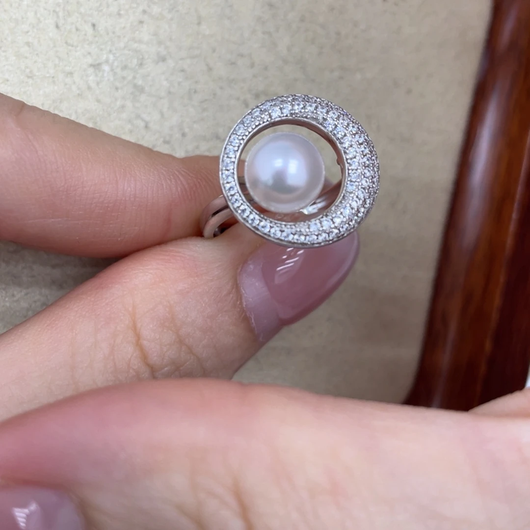 海水珍珠戒指银S925镶嵌