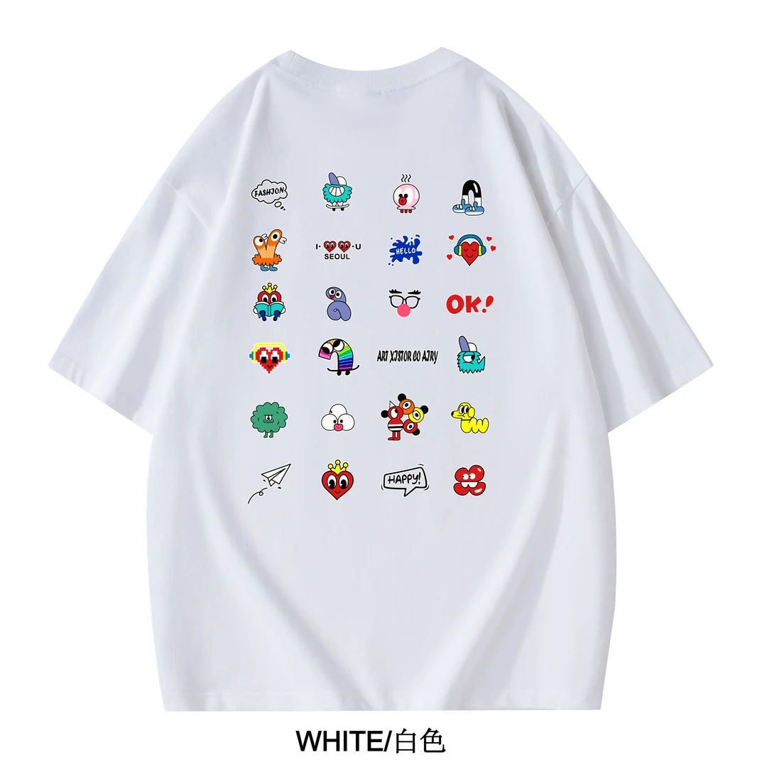 【OY】ART桃心刺绣印花新款短袖（333）