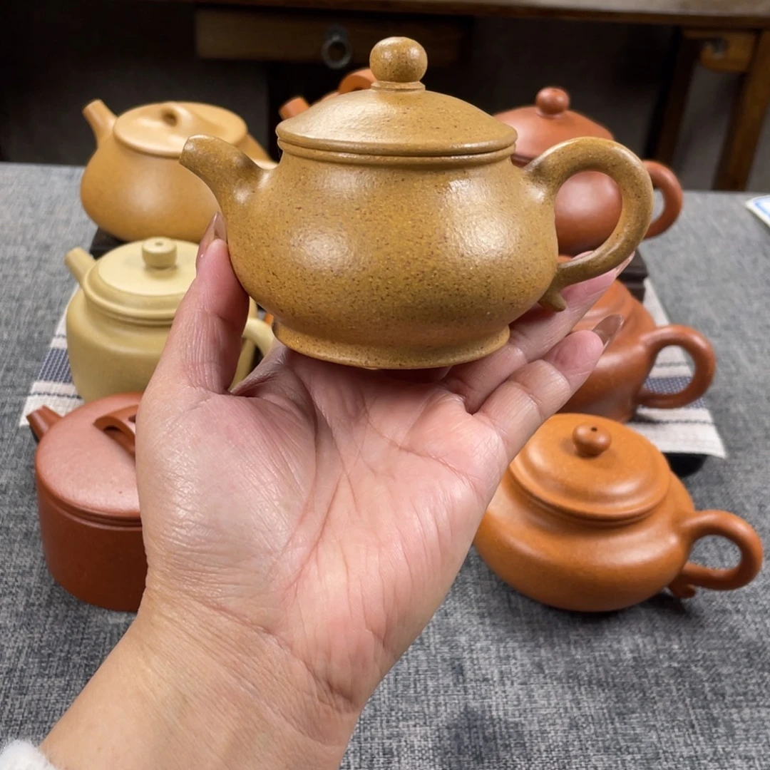 紫砂茶壶黄金段潘壶全手30目150
