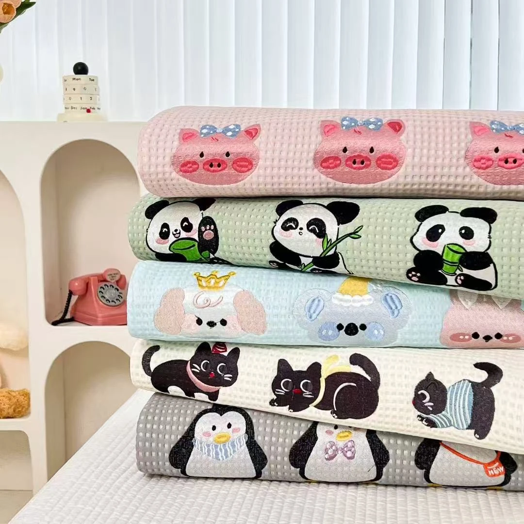 夏季乙纶凉感华夫格凉席三件套2025新款软席子夏天专用