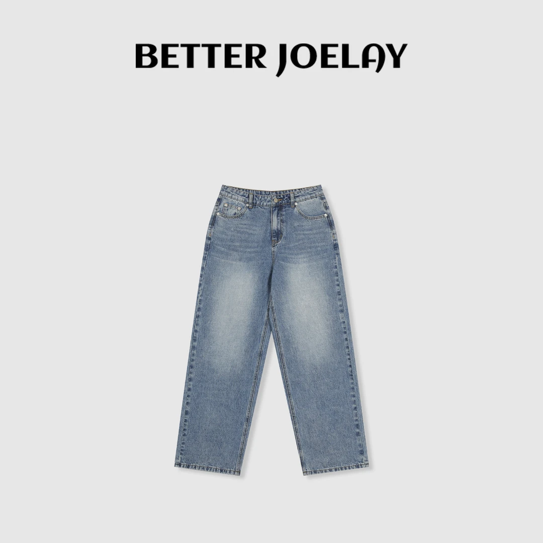 BETTERJOELAY -【遇见美好】百搭时尚潮流休闲显瘦直筒牛仔裤ZZ2065
