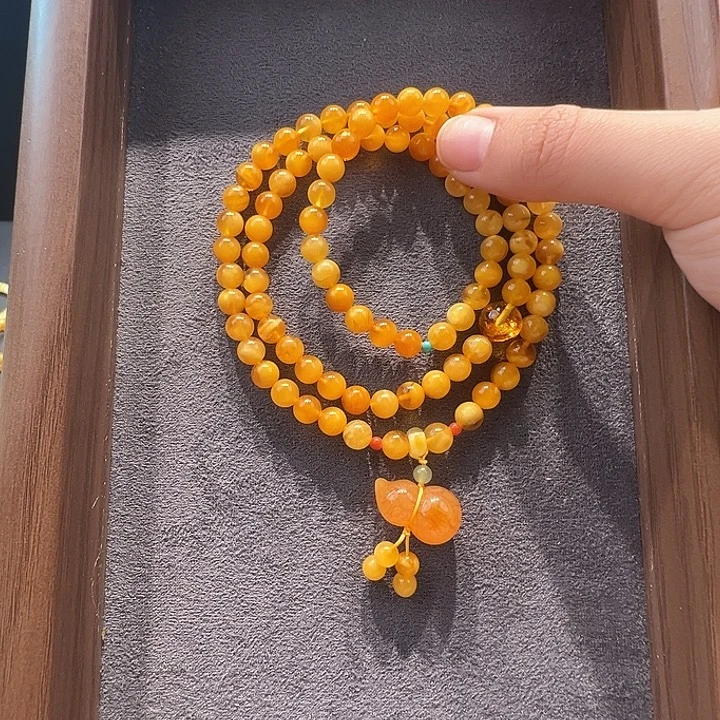 蜜蜡未镶嵌手串6.5mm蜜蜡手串