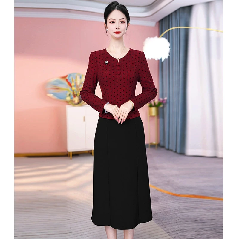 JG-24C214CX 新款2024年秋季时尚气质优雅显瘦假两件连衣裙 M-4XL