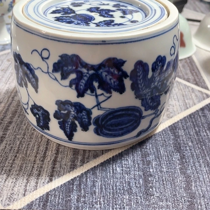 摆件戒*青花花果纹去曲蛐灌