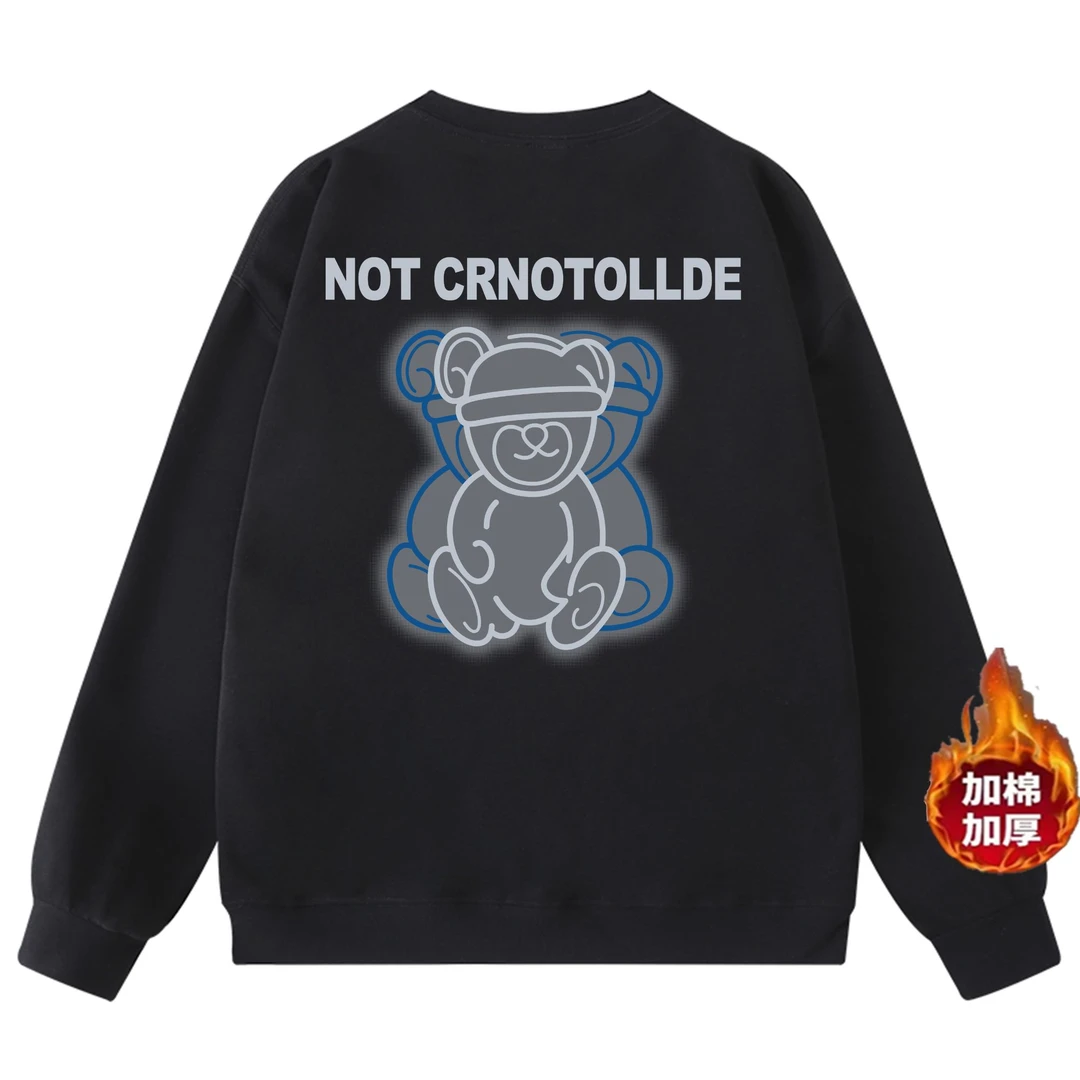 【幻影熊】奥粒绒加绒卫衣流行时尚烧胶发泡工艺爆款情侣款