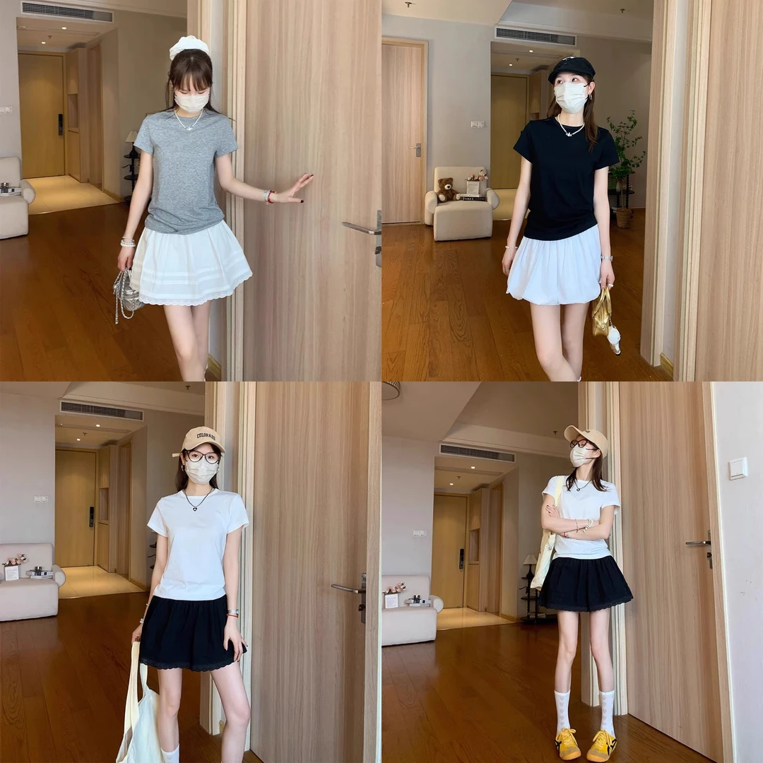 mcc lemons 宅女同款 轻薄修身休闲t恤女短袖上衣