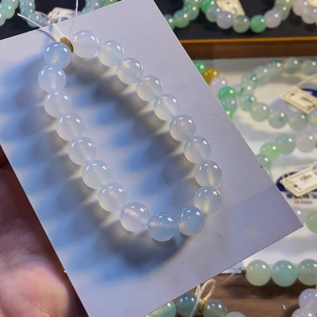 定制翡翠未镶嵌翡翠手串卡9.7