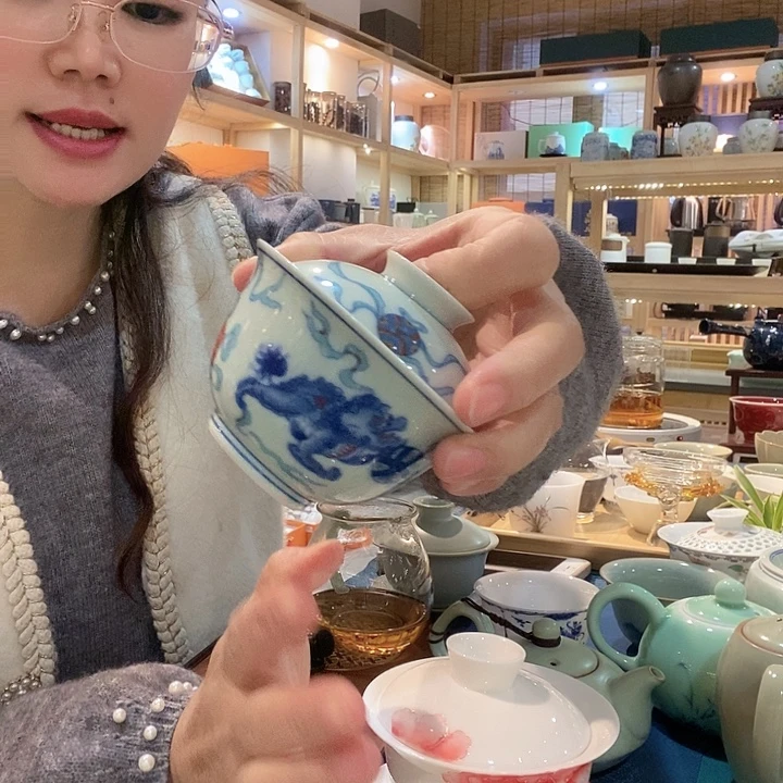 二才盖碗瓷器青花瓷器