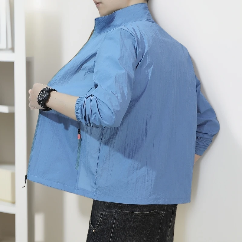 莫兰迪风格男士夏季透气立领防紫外线超薄款户外律动防晒衣轻薄防